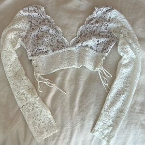 Lace V-neck, crop top from tiger mist